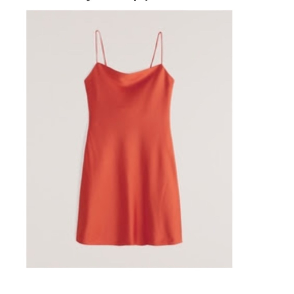 Abercrombie orange satin short/ mini dress size small